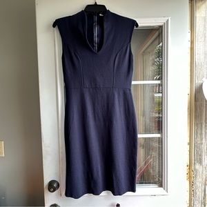 navy blue fitted modern dress